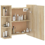 NNEVL Mirror Cabinet with LED Sonoma Oak 70x16.5x60 cm
