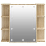 NNEVL Mirror Cabinet with LED Sonoma Oak 70x16.5x60 cm