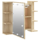 NNEVL Mirror Cabinet with LED Sonoma Oak 70x16.5x60 cm