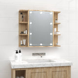 NNEVL Mirror Cabinet with LED Sonoma Oak 70x16.5x60 cm