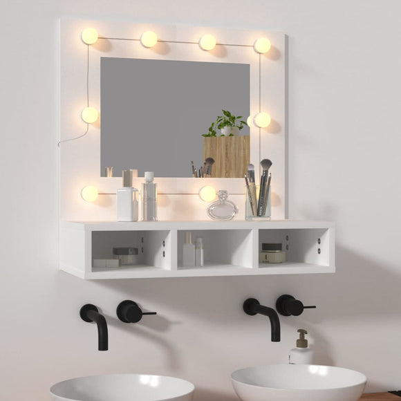 NNEVL Mirror Cabinet with LED White 60x31.5x62 cm