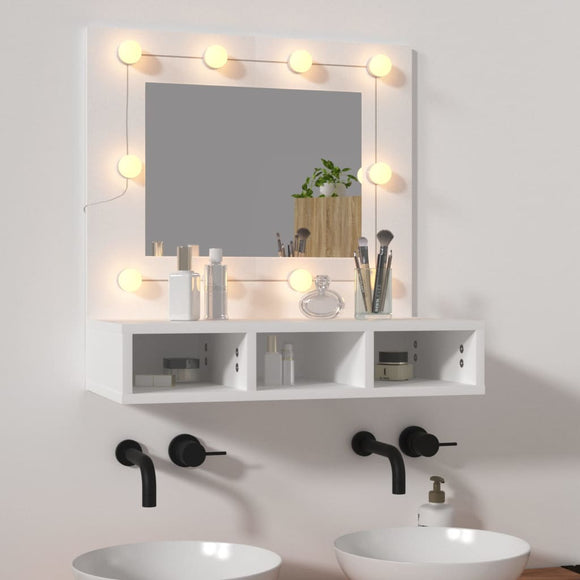 NNEVL Mirror Cabinet with LED White 60x31.5x62 cm