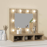 NNEVL Mirror Cabinet with LED Sonoma Oak 60x31.5x62 cm