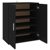 NNEVL Shoe Cabinet Black 60x35x70 cm Chipboard