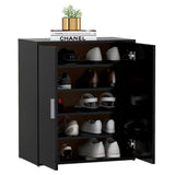 NNEVL Shoe Cabinet Black 60x35x70 cm Chipboard