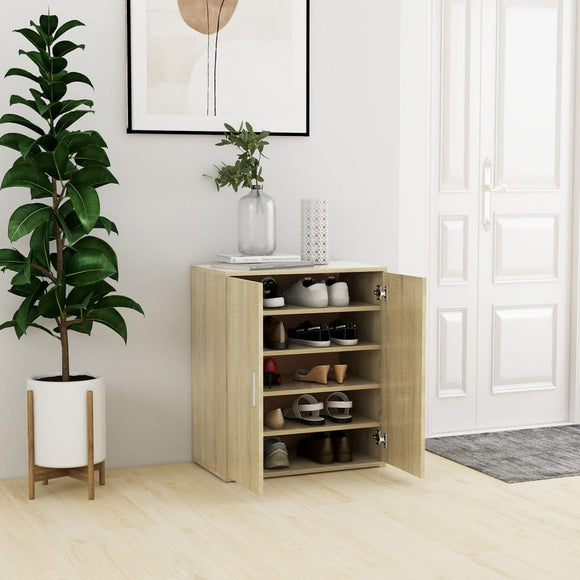 NNEVL Shoe Cabinet Sonoma Oak 60x35x70 cm Chipboard