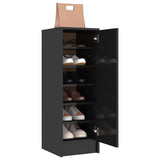 NNEVL Shoe Cabinet High Gloss Black 32x35x92 cm Chipboard