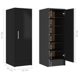 NNEVL Shoe Cabinet High Gloss Black 32x35x92 cm Chipboard
