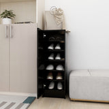 NNEVL Shoe Cabinet High Gloss Black 32x35x92 cm Chipboard