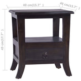 NNEVL Bedside Cabinet Light Black 40x40x45 cm Solid Wood Mahogany