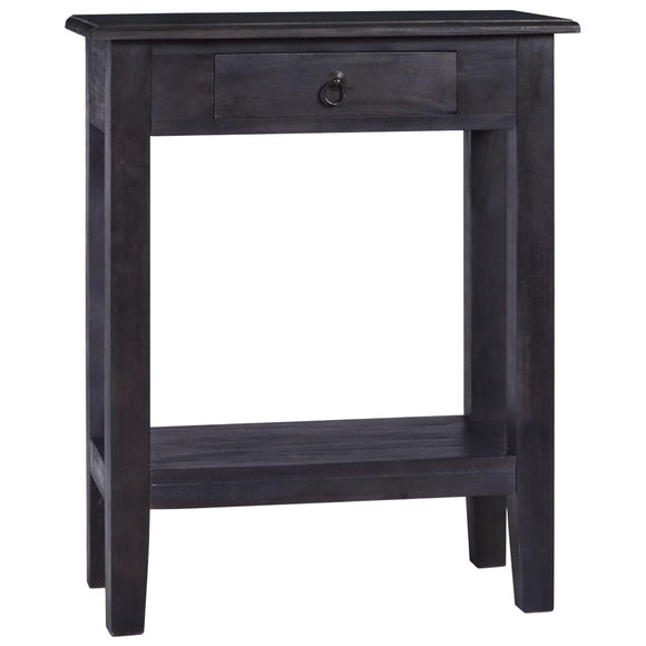 NNEVL Console Table with Drawer Black 60x30x75 cm Solid Wood Mahogany