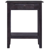 NNEVL Console Table with Drawer Black 60x30x75 cm Solid Wood Mahogany