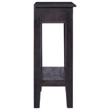 NNEVL Console Table with Drawer Black 60x30x75 cm Solid Wood Mahogany