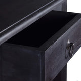 NNEVL Console Table with Drawer Black 60x30x75 cm Solid Wood Mahogany