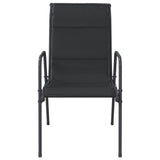 NNEVL Garden Chairs 4 pcs Steel and Textilene Black