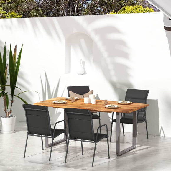 NNEVL Garden Chairs 4 pcs Steel and Textilene Black