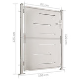 NNEVL Garden Gate 100x125 cm Stainless Steel