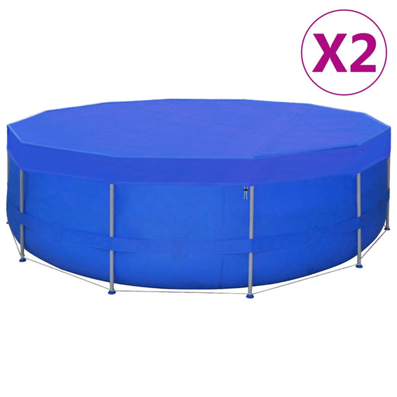 NNEVL Pool Covers 2 pcs PE Round 460 cm 90 g/m²