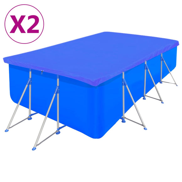 NNEVL Pool Covers 2 pcs PE Rectangular 90 g/sqm 400x207 cm
