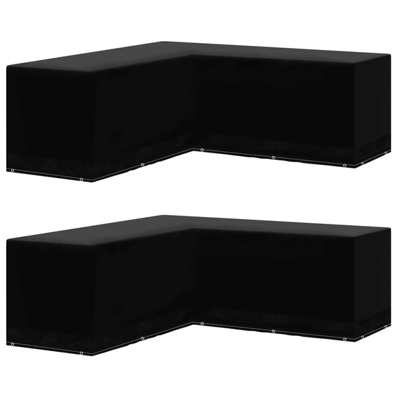 NNEVL Garden Furniture Covers 2 pcs L-Shaped 12 Eyelets 250x250x90 cm
