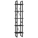 NNEVL 5-Tier Book Cabinet Black 40x30x175 cm Engineered Wood
