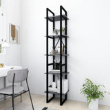 NNEVL 5-Tier Book Cabinet Grey 40x30x175 cm Engineered Wood