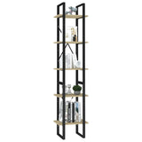 NNEVL 5-Tier Book Cabinet Sonoma Oak 40x30x175 cm Engineered Wood