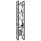 NNEVL 5-Tier Book Cabinet Concrete Grey 40x30x175 cm Engineered Wood