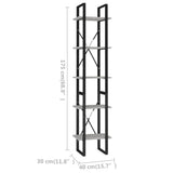 NNEVL 5-Tier Book Cabinet Concrete Grey 40x30x175 cm Engineered Wood