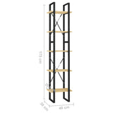 NNEVL 5-Tier Book Cabinet 40x30x175 cm Pinewood