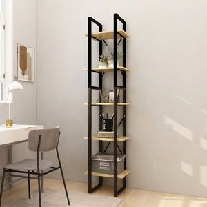 NNEVL 5-Tier Book Cabinet 40x30x175 cm Pinewood