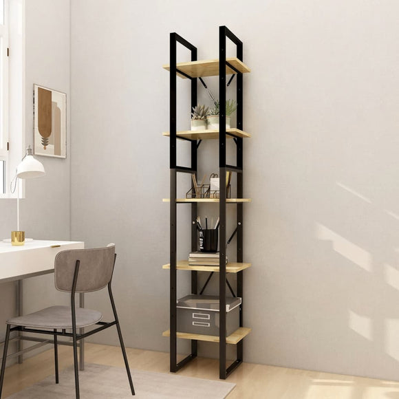 NNEVL 5-Tier Book Cabinet 40x30x175 cm Pinewood