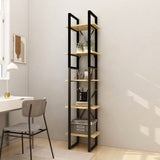 NNEVL 5-Tier Book Cabinet 40x30x175 cm Pinewood