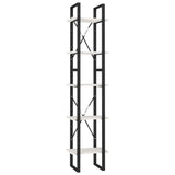 NNEVL 5-Tier Book Cabinet White 40x30x175 cm Pinewood