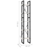 NNEVL 5-Tier Book Cabinet White 40x30x175 cm Pinewood