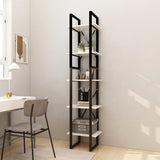 NNEVL 5-Tier Book Cabinet White 40x30x175 cm Pinewood