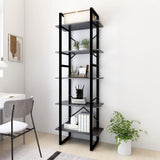 NNEVL 5-Tier Book Cabinet Grey 60x30x175 cm Engineered Wood