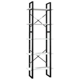 NNEVL 5-Tier Book Cabinet White 60x30x175 cm Pinewood