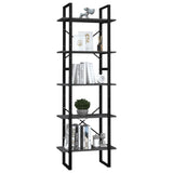 NNEVL 5-Tier Book Cabinet Grey 60x30x175 cm Pinewood