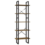 NNEVL 5-Tier Book Cabinet Brown 60x30x175 cm Pinewood