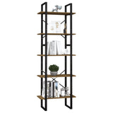 NNEVL 5-Tier Book Cabinet Brown 60x30x175 cm Pinewood