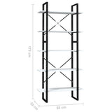 NNEVL 5-Tier Book Cabinet White 80x30x175 cm Engineered Wood