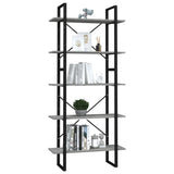 NNEVL 5-Tier Book Cabinet Concrete Grey 80x30x175 cm Engineered Wood