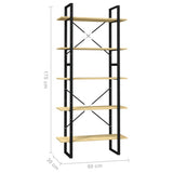 NNEVL 5-Tier Book Cabinet 80x30x175 cm Pinewood