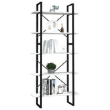 NNEVL 5-Tier Book Cabinet White 80x30x175 cm Pinewood