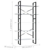 NNEVL 5-Tier Book Cabinet White 100x30x175 cm Chipboard
