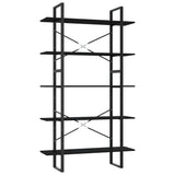 NNEVL 5-Tier Book Cabinet Black 100x30x175 cm Chipboard