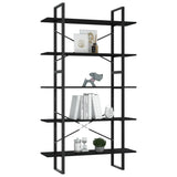NNEVL 5-Tier Book Cabinet Black 100x30x175 cm Chipboard