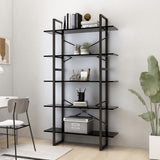 NNEVL 5-Tier Book Cabinet Black 100x30x175 cm Chipboard