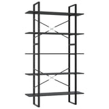 NNEVL 5-Tier Book Cabinet Grey 100x30x175 cm Chipboard